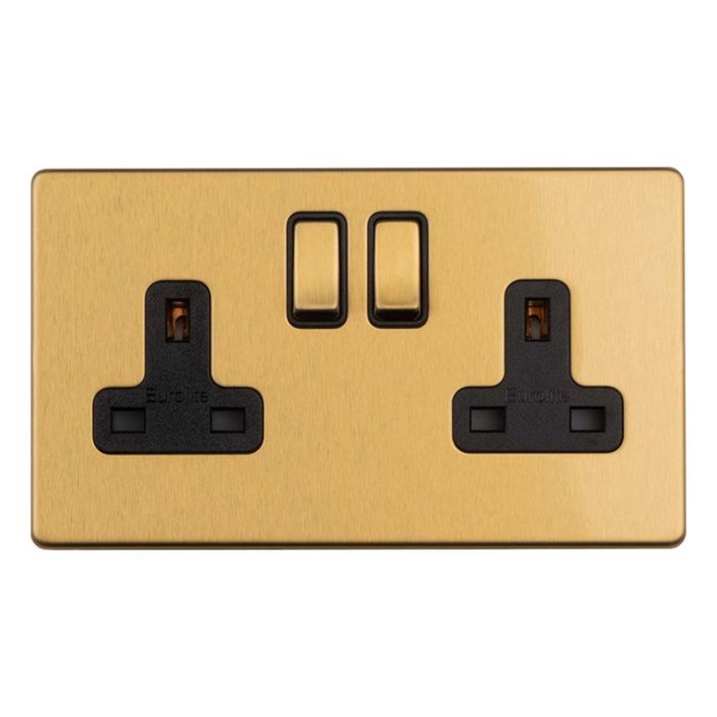 Carlisle Brass 2 Gang 13Amp Switched Socket