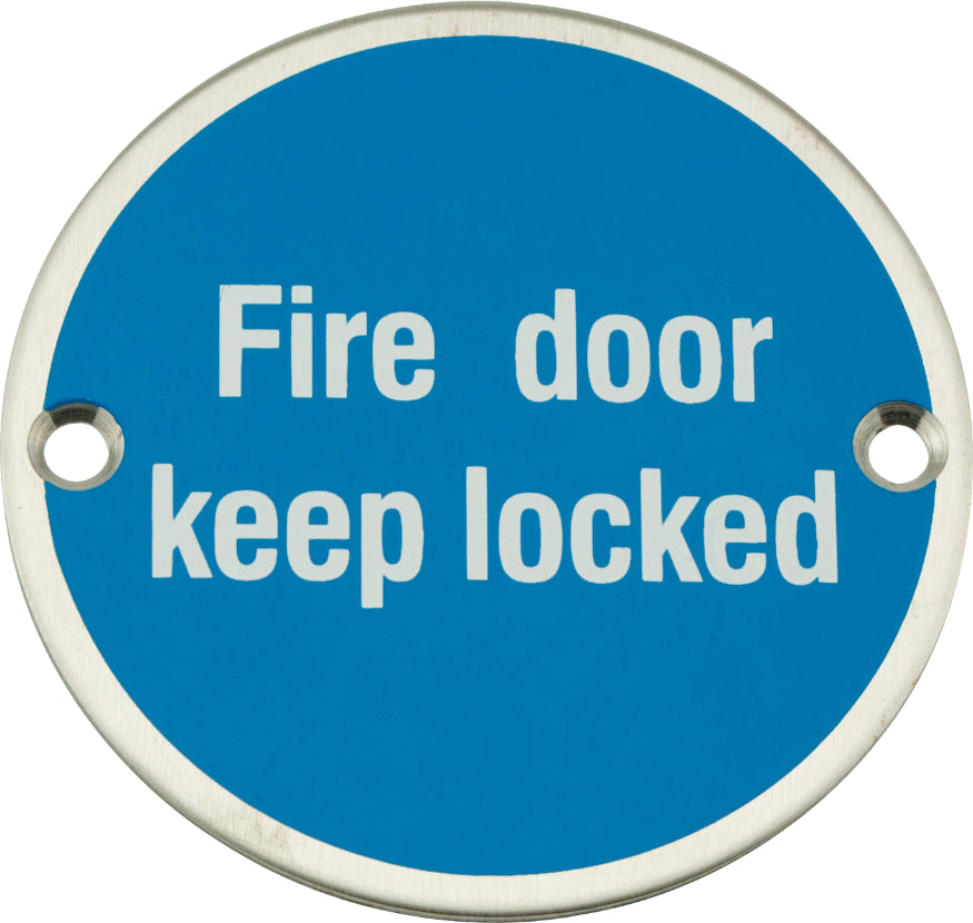 Frisco SSS 75mm Fire Door Keep Locked Symbol