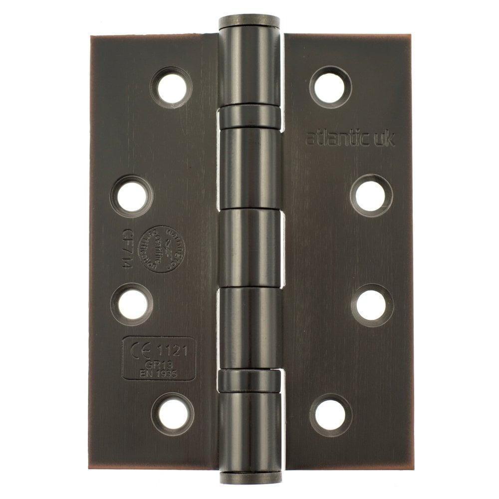 Atlantic Ball Bearing Hinges Grade 13 Fire Rated 4" x 3" x 3mm - Antique Copper