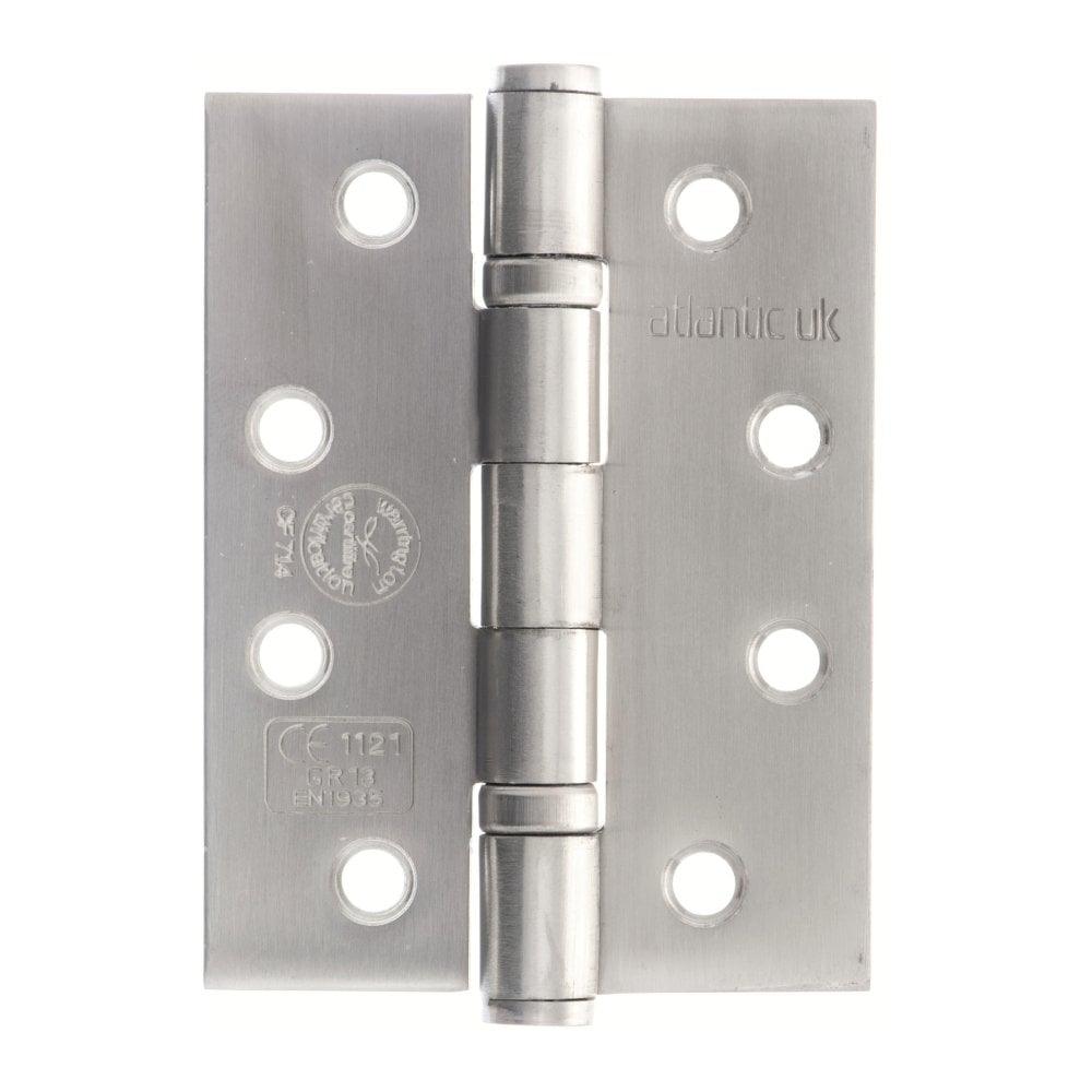 Atlantic Ball Bearing Hinges Grade 13 Fire Rated 4" x 3" x 3mm - Satin Stainless Steel