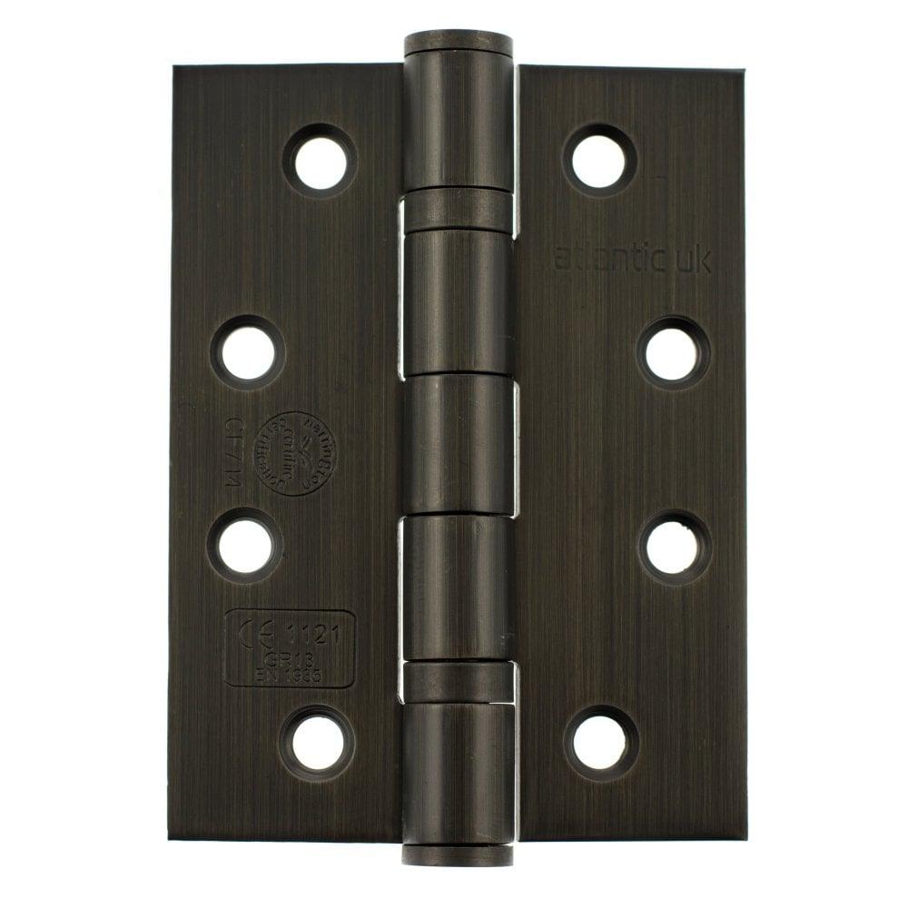 Atlantic Ball Bearing Hinges Grade 13 Fire Rated 4" x 3" x 3mm - Urban Bronze