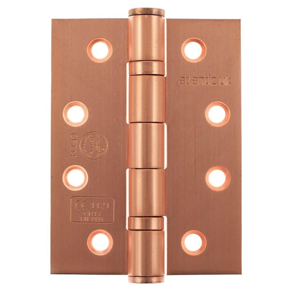 Atlantic Ball Bearing Hinges Grade 13 Fire Rated 4" x 3" x 3mm - Urban Satin Copper