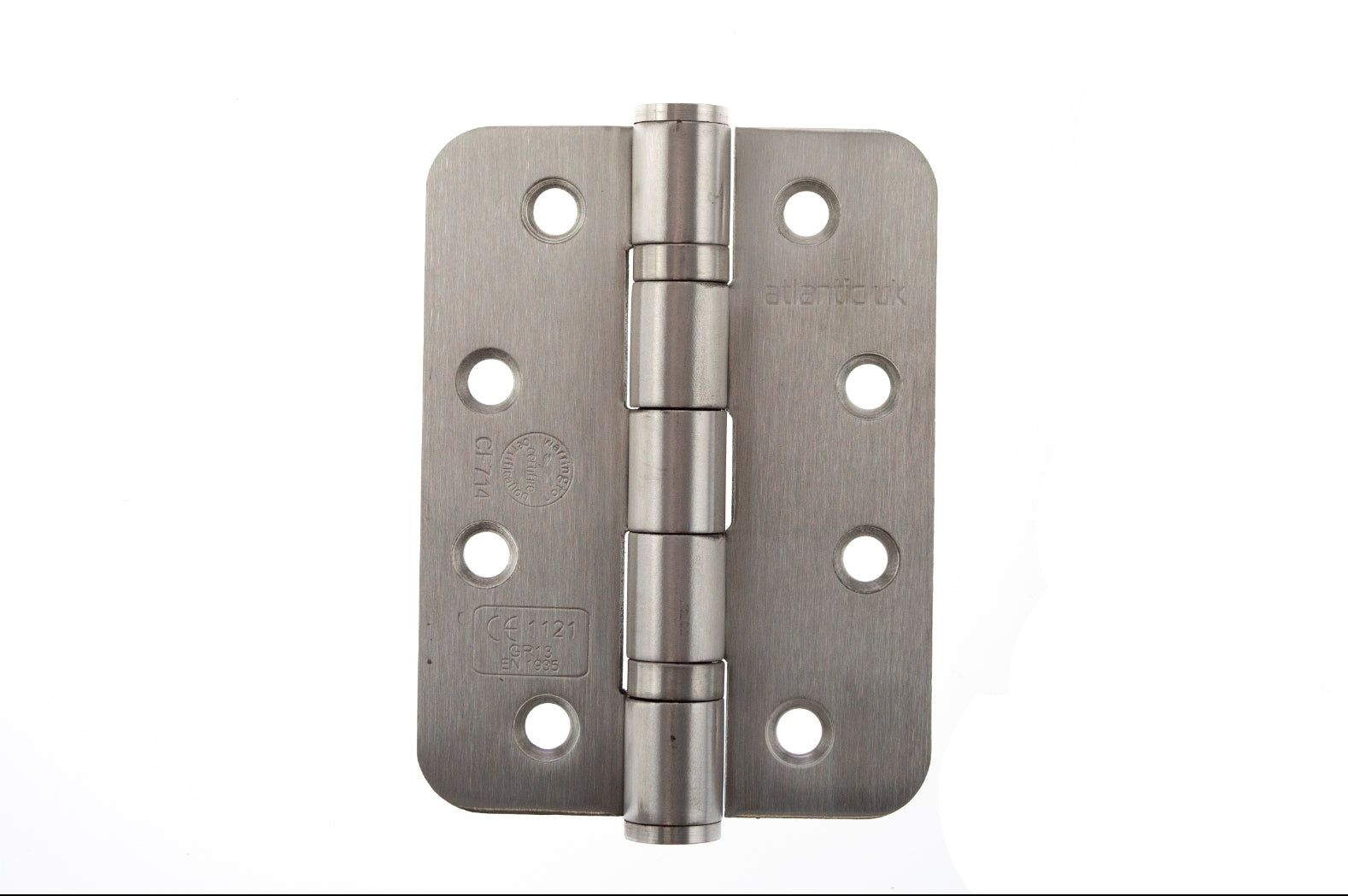 Atlantic Radius Corner Ball Bearing Hinges 4" X 3" X 3mm - Satin Stainless Steel