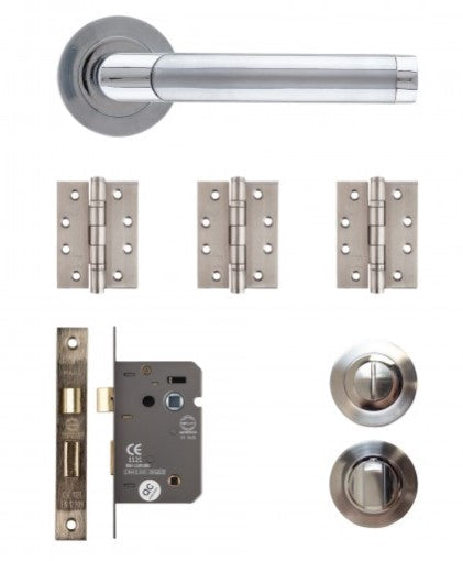 Deanta Augustus Bathroom Kit (Satin Chrome/Polished Chrome)