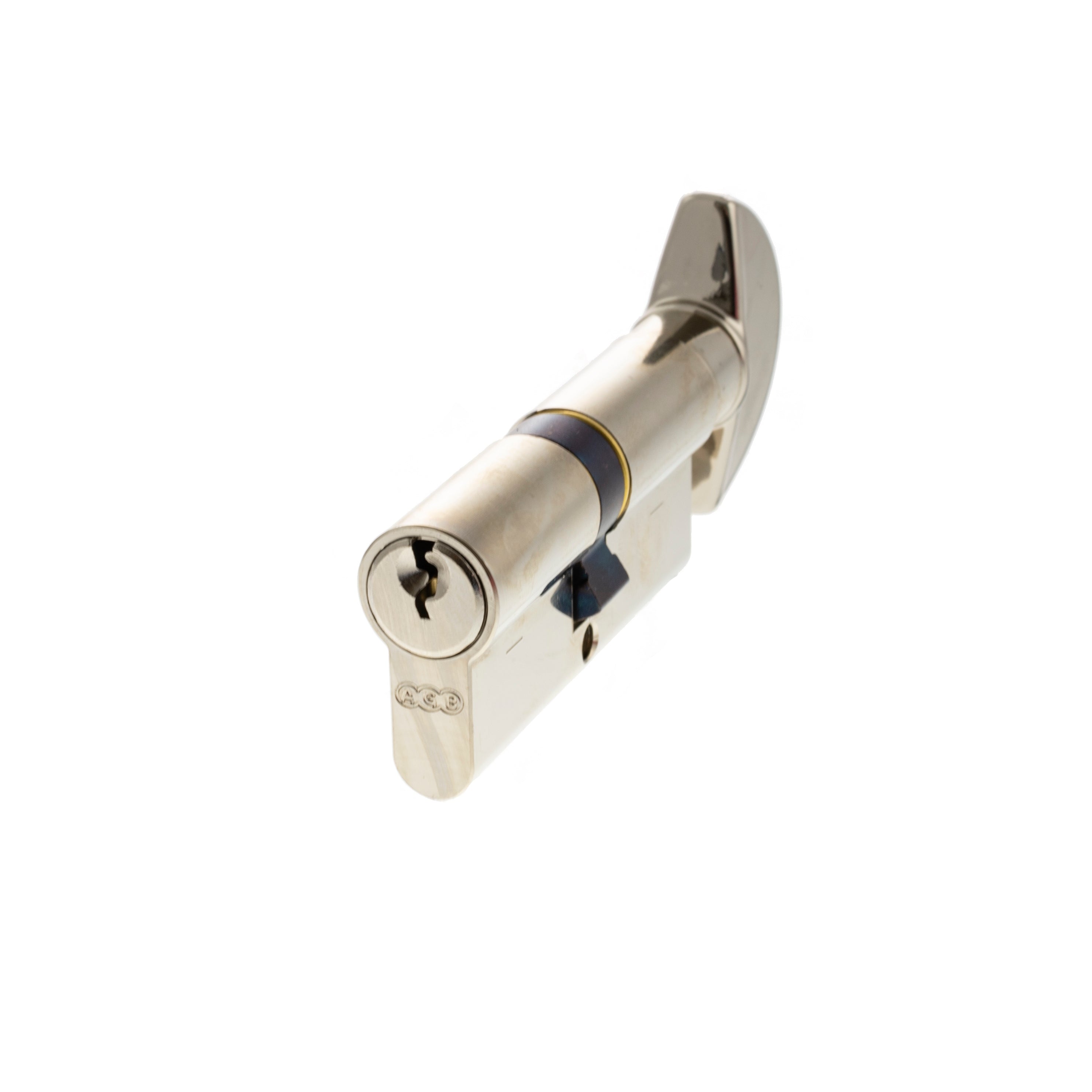 AGB Euro Profile 5 Pin Cylinder Key to Turn 30-30mm (60mm) - Polished Nickel