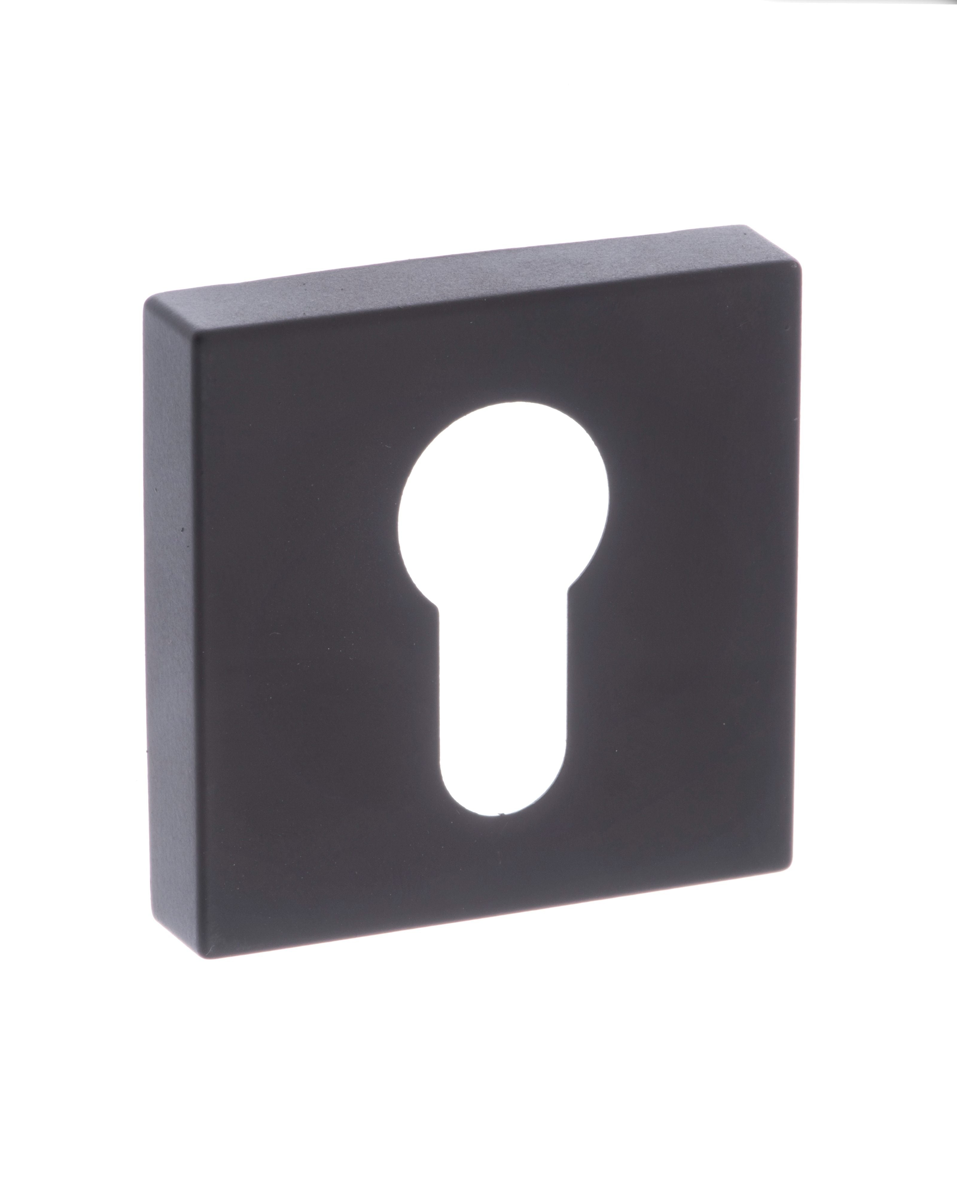 CleanTouch Anti-Bac Euro Escutcheon on Minimal Square Rose - Matt Black