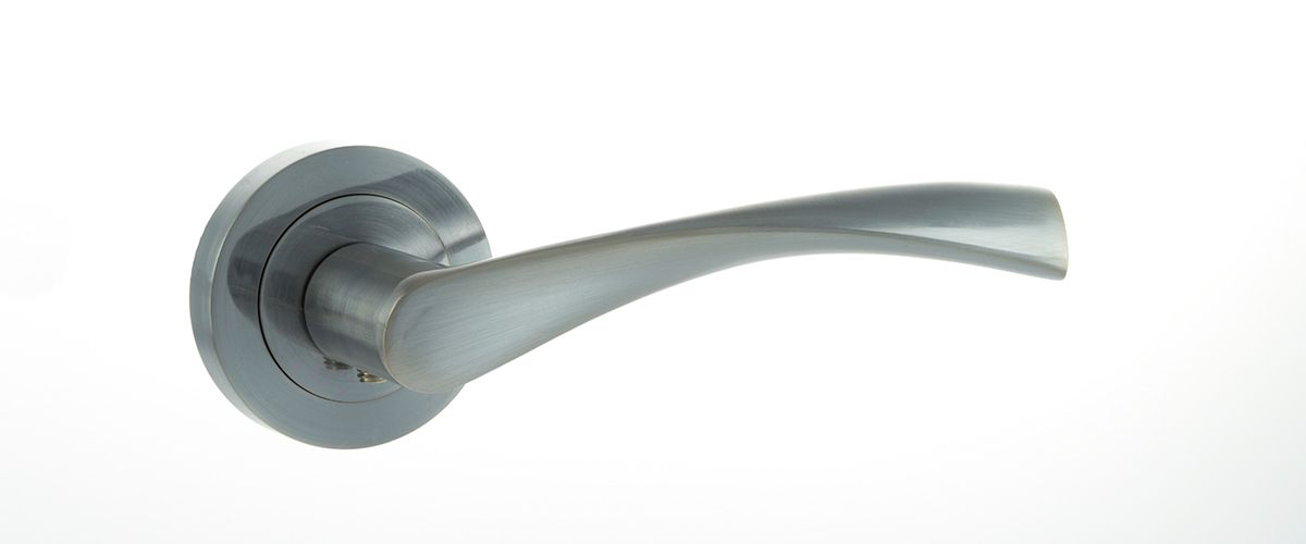 Eco Aqua Aluminium Lever on Round Rose - Satin Chrome