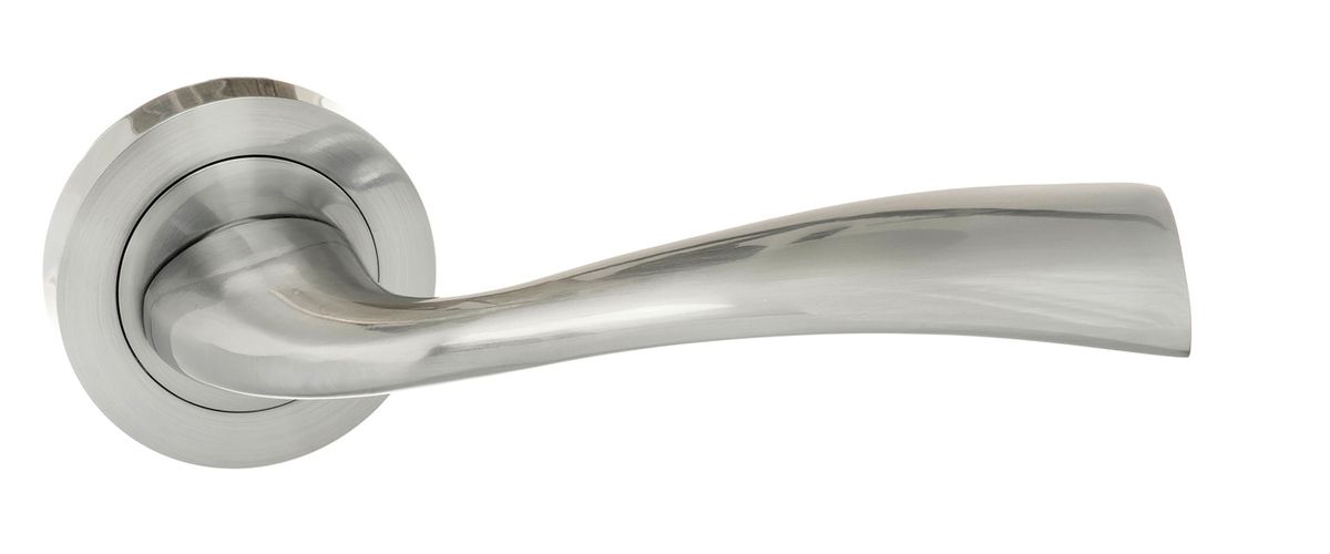 Eco Wave Aluminium Lever on Round Rose - Satin Chrome