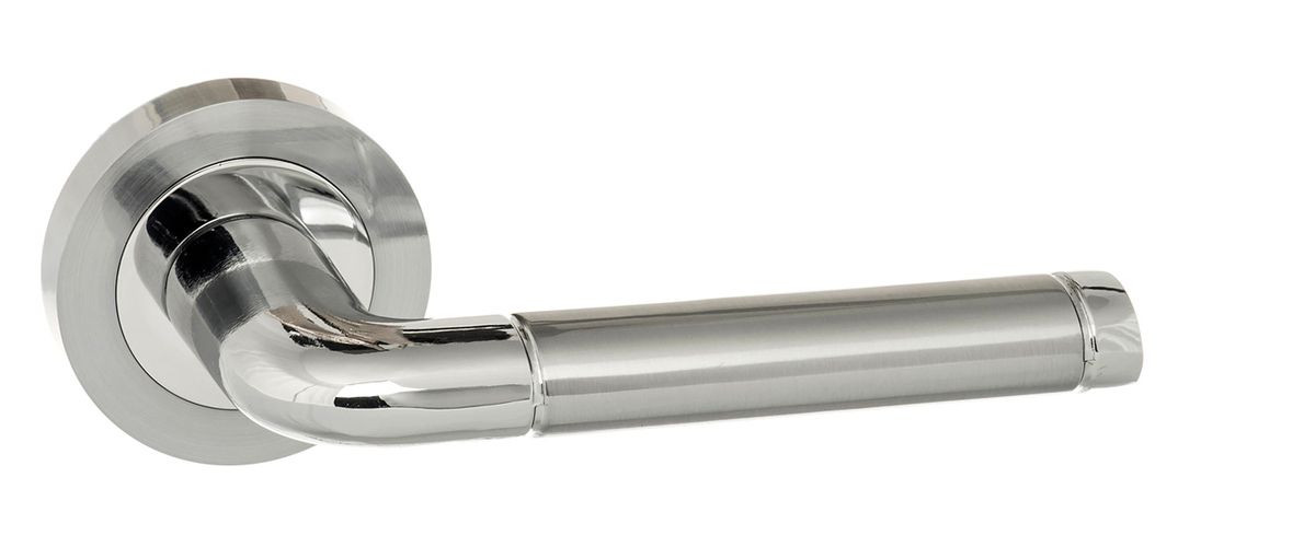 Eco Ocean Aluminium Lever on Round Rose - Satin Chrome/Polished Chrome