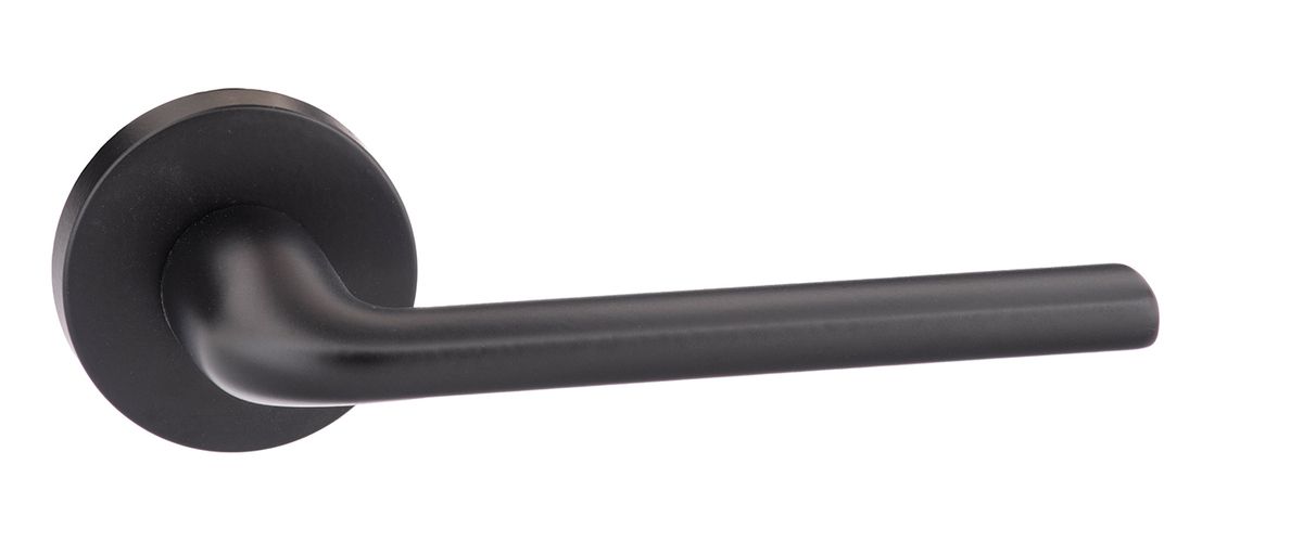 Forme Milly Designer Lever on Minimal Round Rose - Matt Black