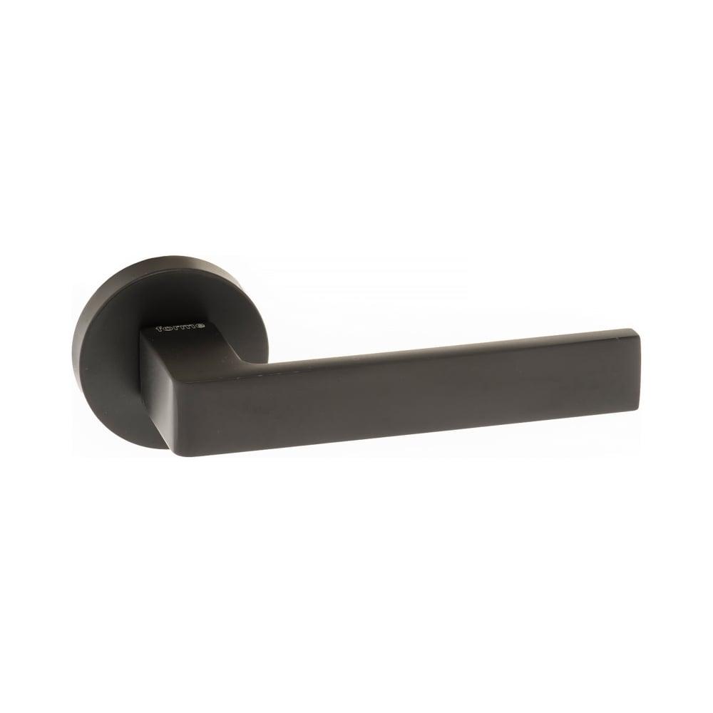Forme Asti Designer Lever on Minimal Round Rose - Matt Black