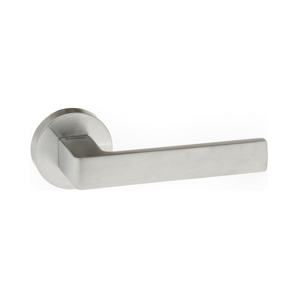 Forme Asti Designer Lever on Minimal Round Rose - Satin Chrome