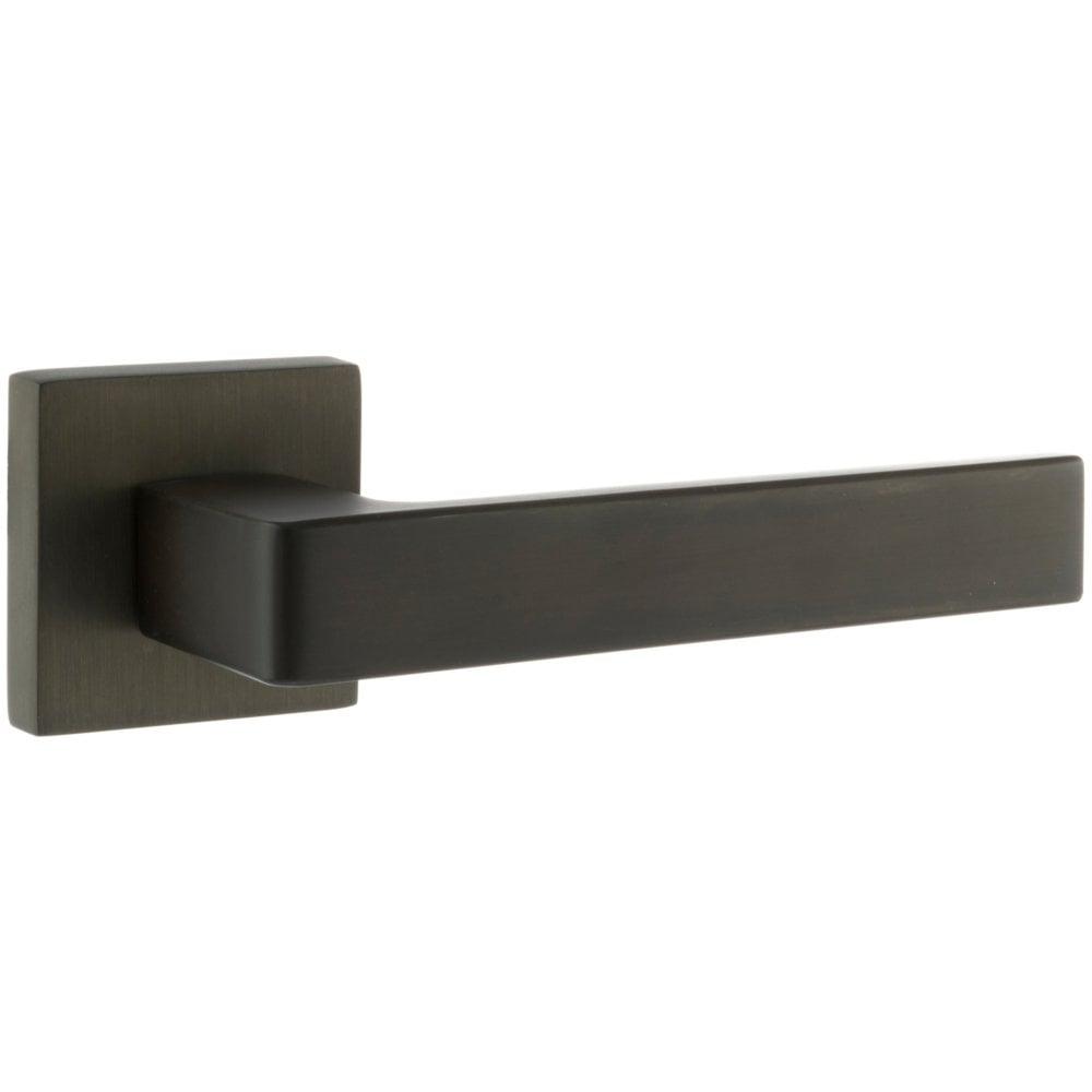 Forme Asti Designer Lever on Minimal Square Rose - Urban Dark Bronze