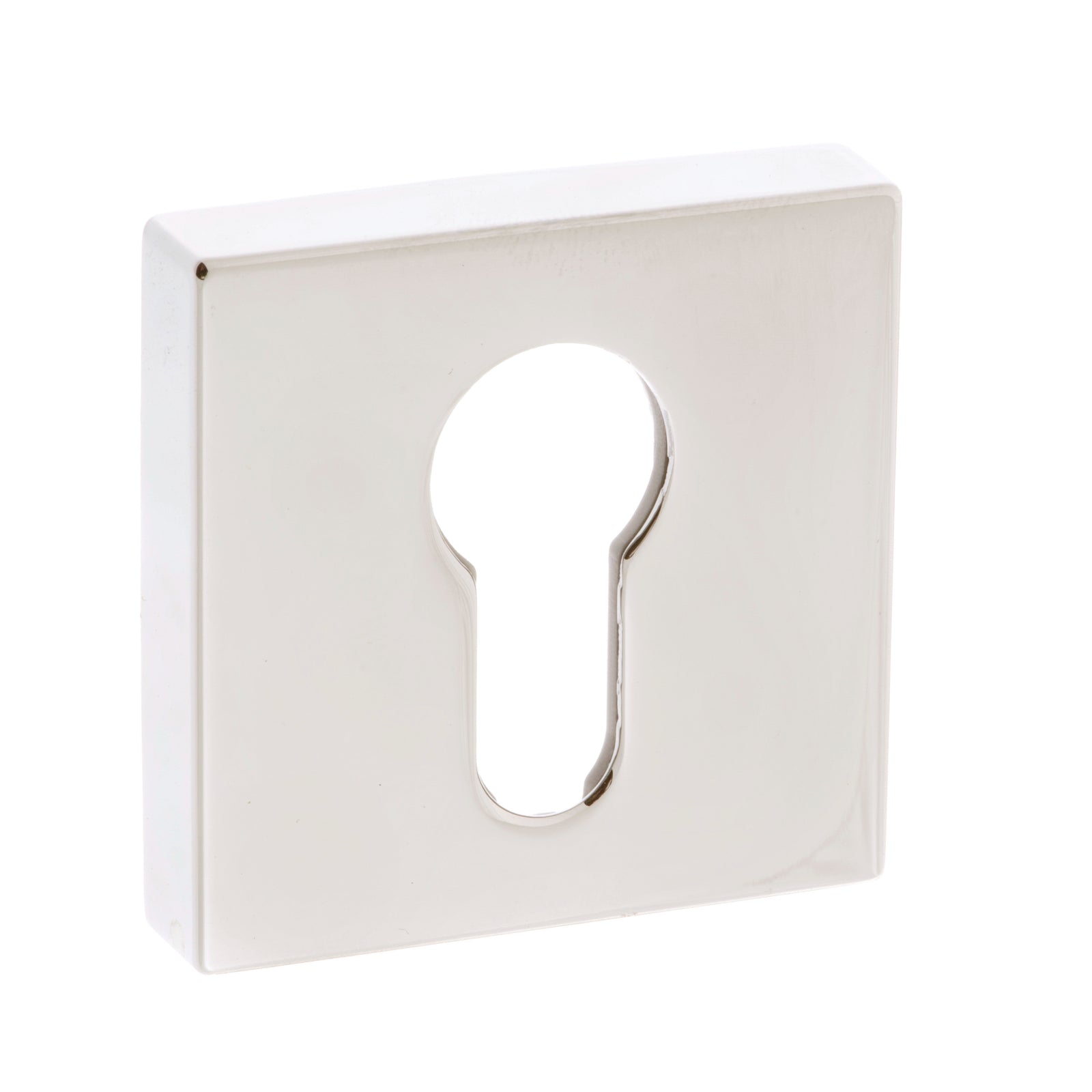 Forme Euro Escutcheon on Minimal Square Rose - Polished Nickel