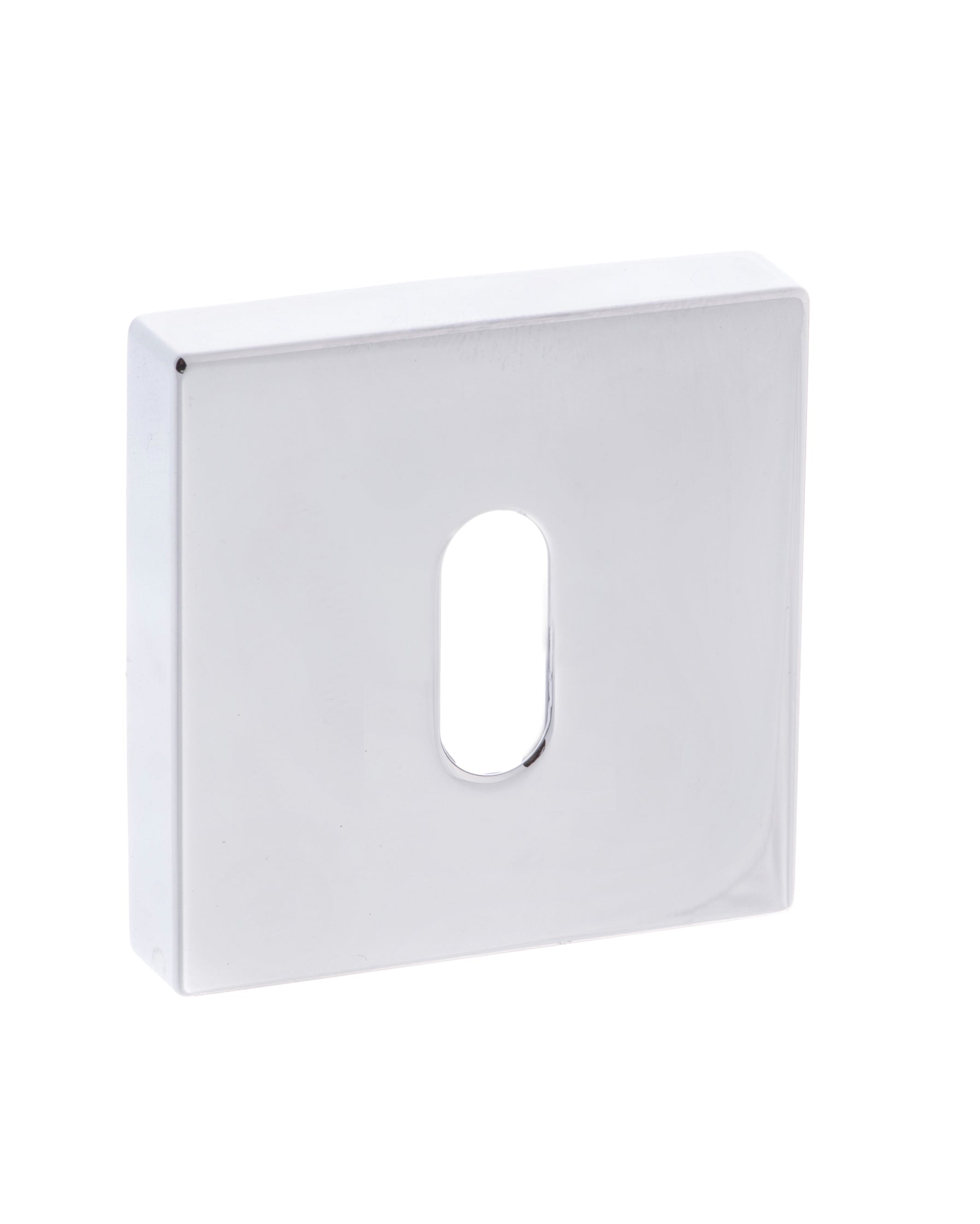 Forme Key Escutcheon on Minimal Square Rose - Polished Chrome