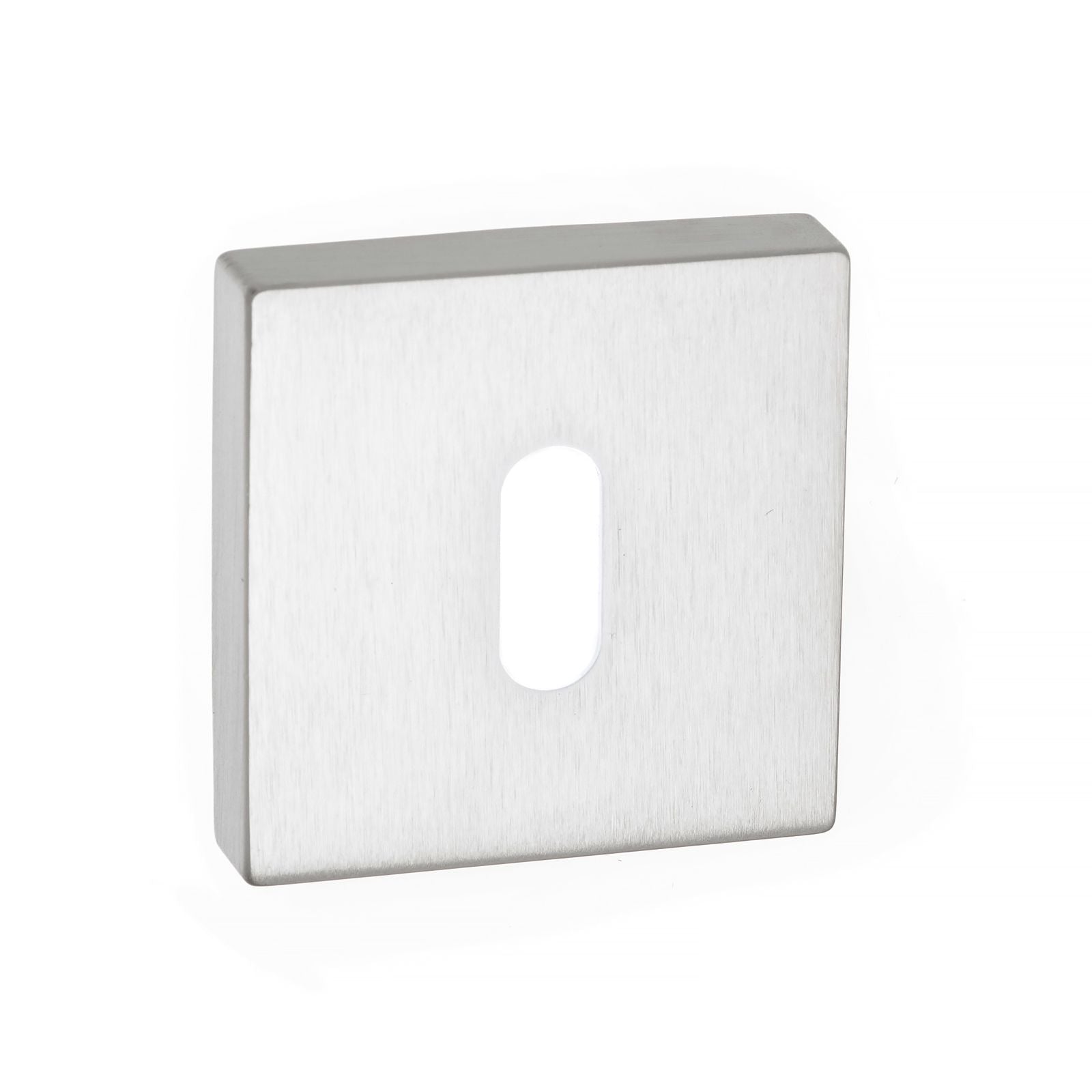 Forme Key Escutcheon on Minimal Square Rose - Satin Chrome
