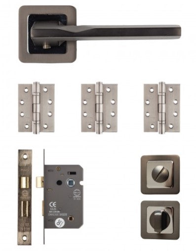 Deanta Hadrian Bathroom Latch Kit (Matt Black Satin)