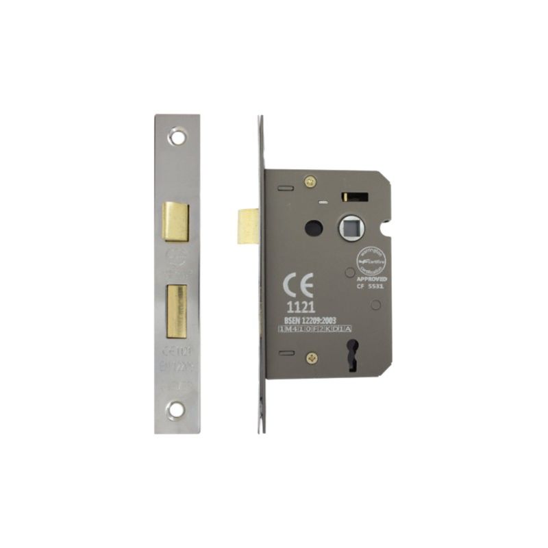 3 Lever Sash Lock CE 2.5" Polished Nickel