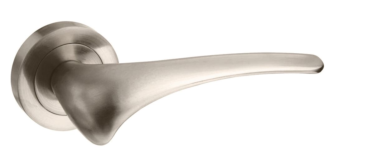 Mediterranean Marseille Lever on Round Rose - Satin Nickel