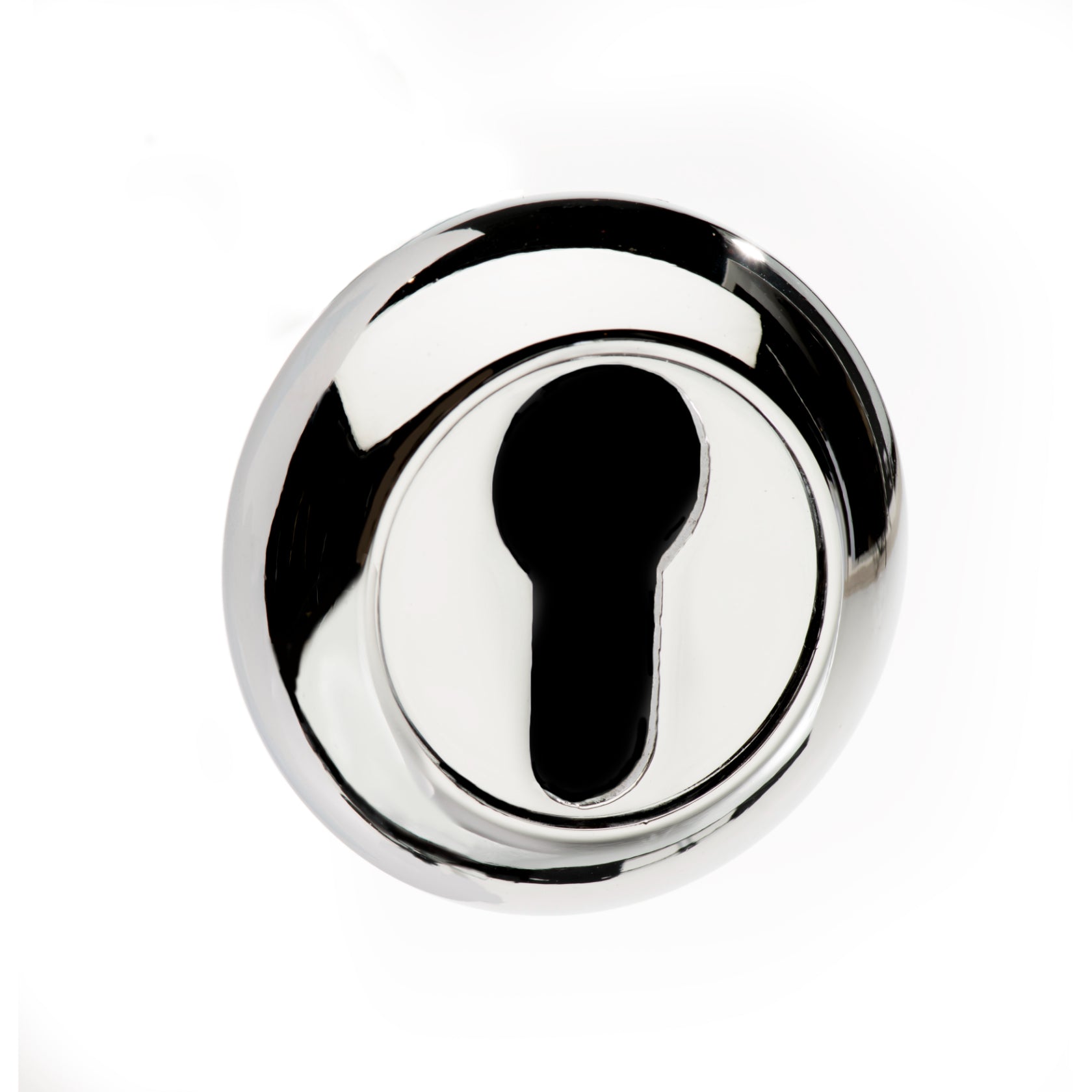 Mediterranean Euro Escutcheon on Round "C" Rose - Polished Chrome