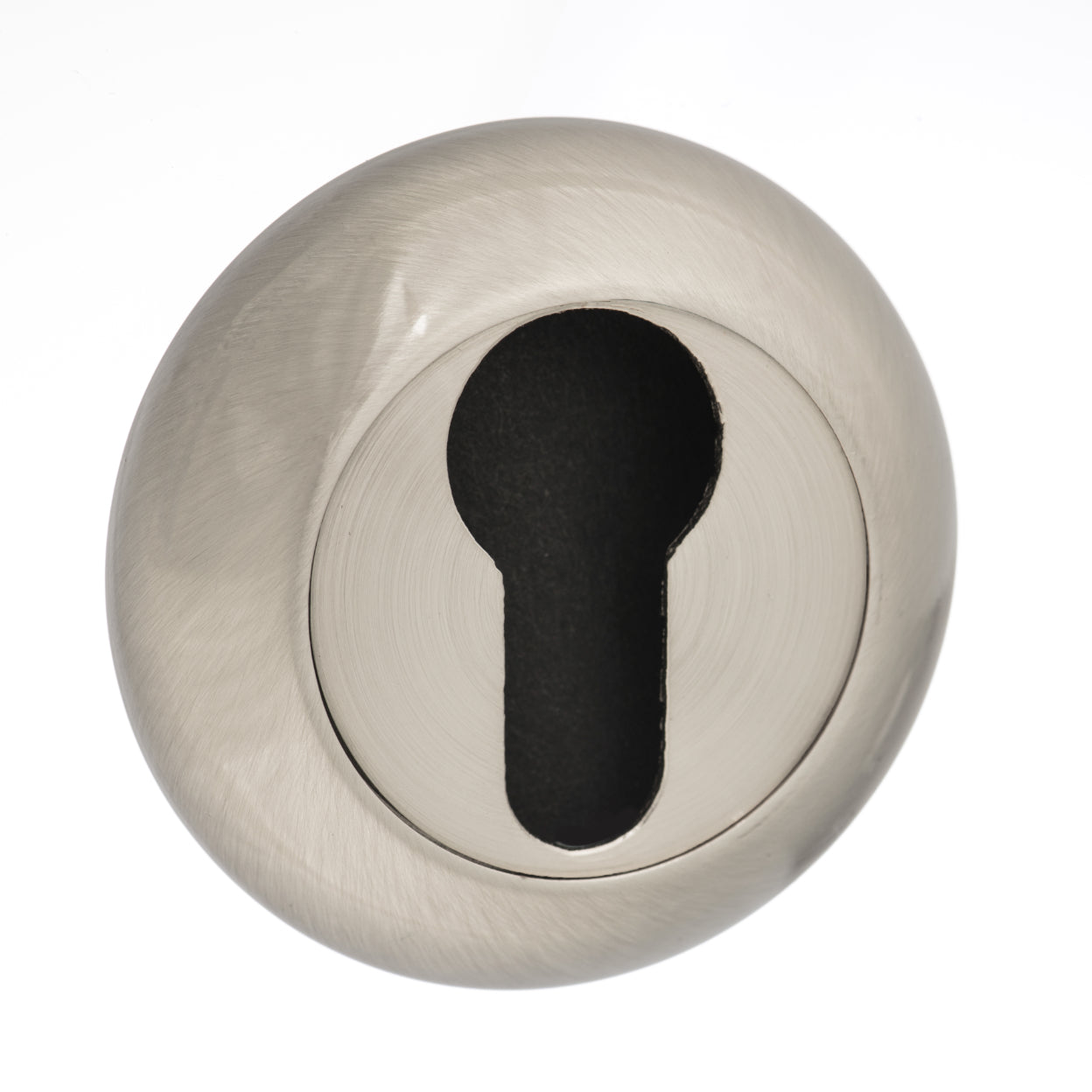 Mediterranean Euro Escutcheon on Round "C" Rose - Satin Nickel