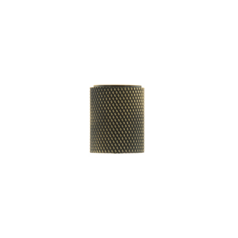 Atlantic Millhouse Brass Watson Cylinder Knurled Cabinet Knob on Concealed Fix - Antique Brass