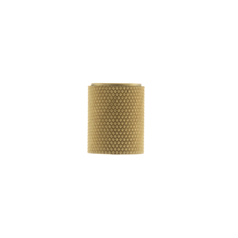 Atlantic Millhouse Brass Watson Cylinder Knurled Cabinet Knob on Concealed Fix - Satin Brass