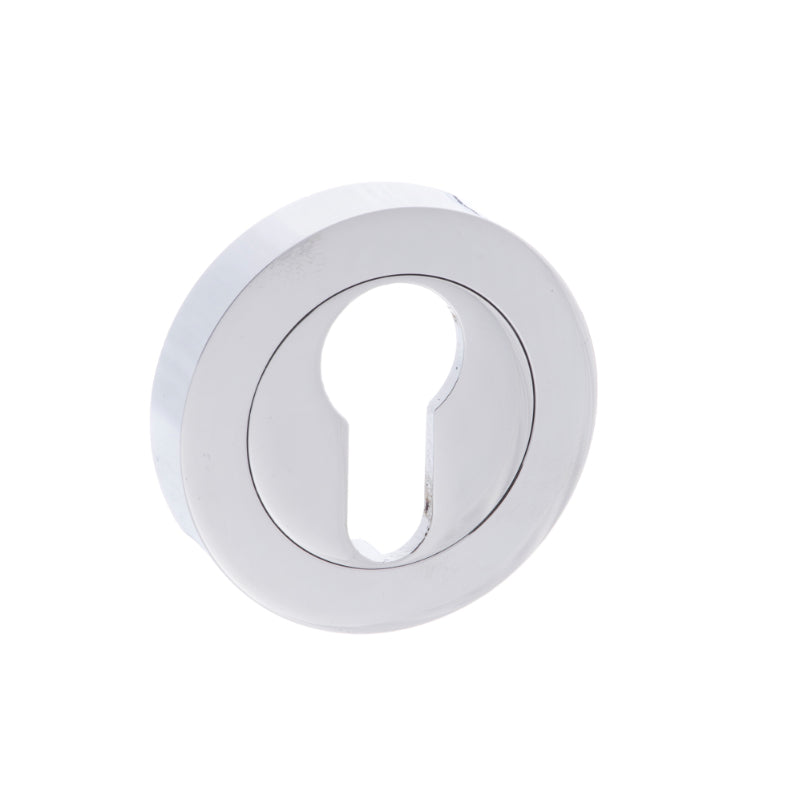 Atlantic Millhouse Brass Euro Escutcheon on Round Rose - Polished Chrome