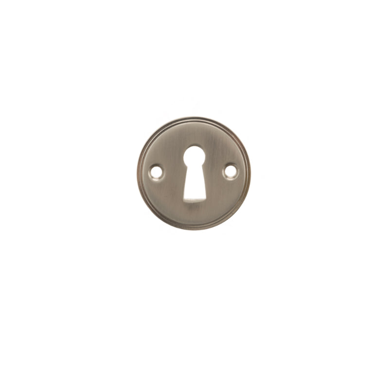 Atlantic Millhouse Brass Solid Brass Open Key Hole Escutcheon - Satin Nickel