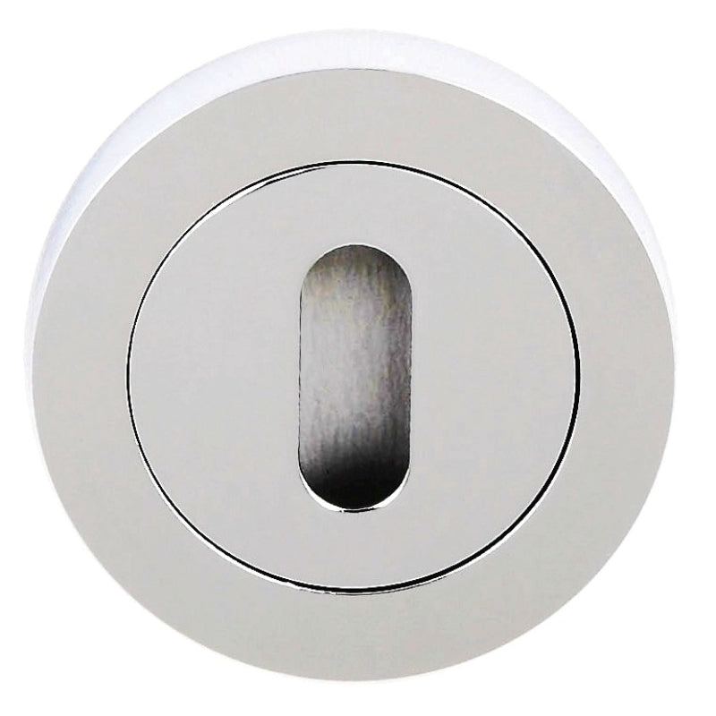 Atlantic Millhouse Brass Key Escutcheon on Round Rose - Polished Chrome