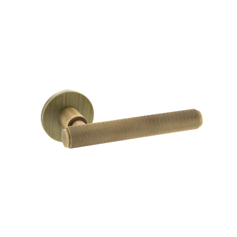 Atlantic Millhouse Brass Stephenson Designer Lever on 5mm Slimline Round Rose - Yester Bronze