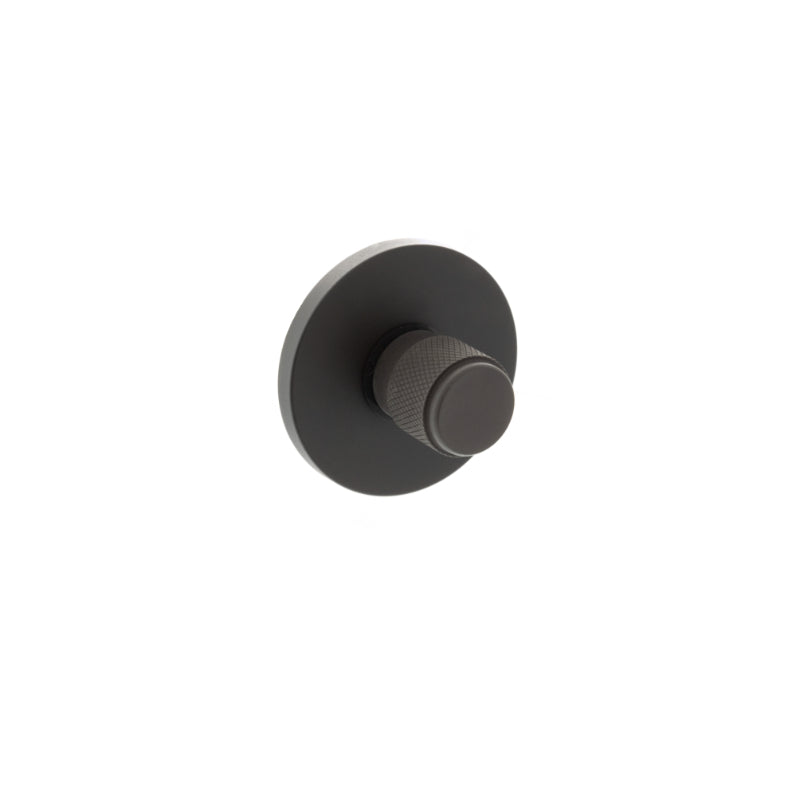 Atlantic Millhouse Brass Knurled WC Turn and Release on 5mm Slimline Round Rose - Urban Dark Bronze