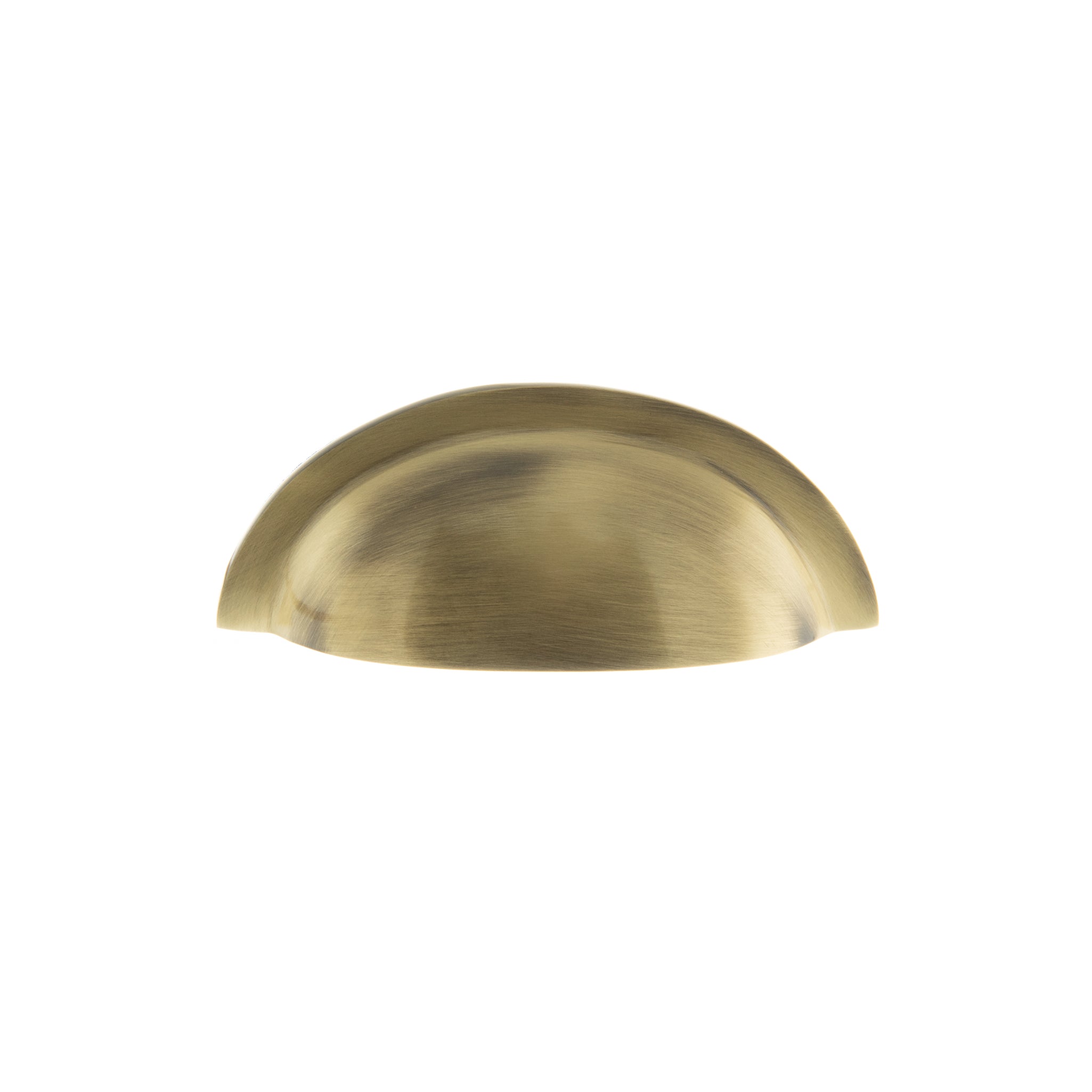 Old English Winchester Solid Brass Cabinet Cup Pull on Concealed Fix - Antique Brass