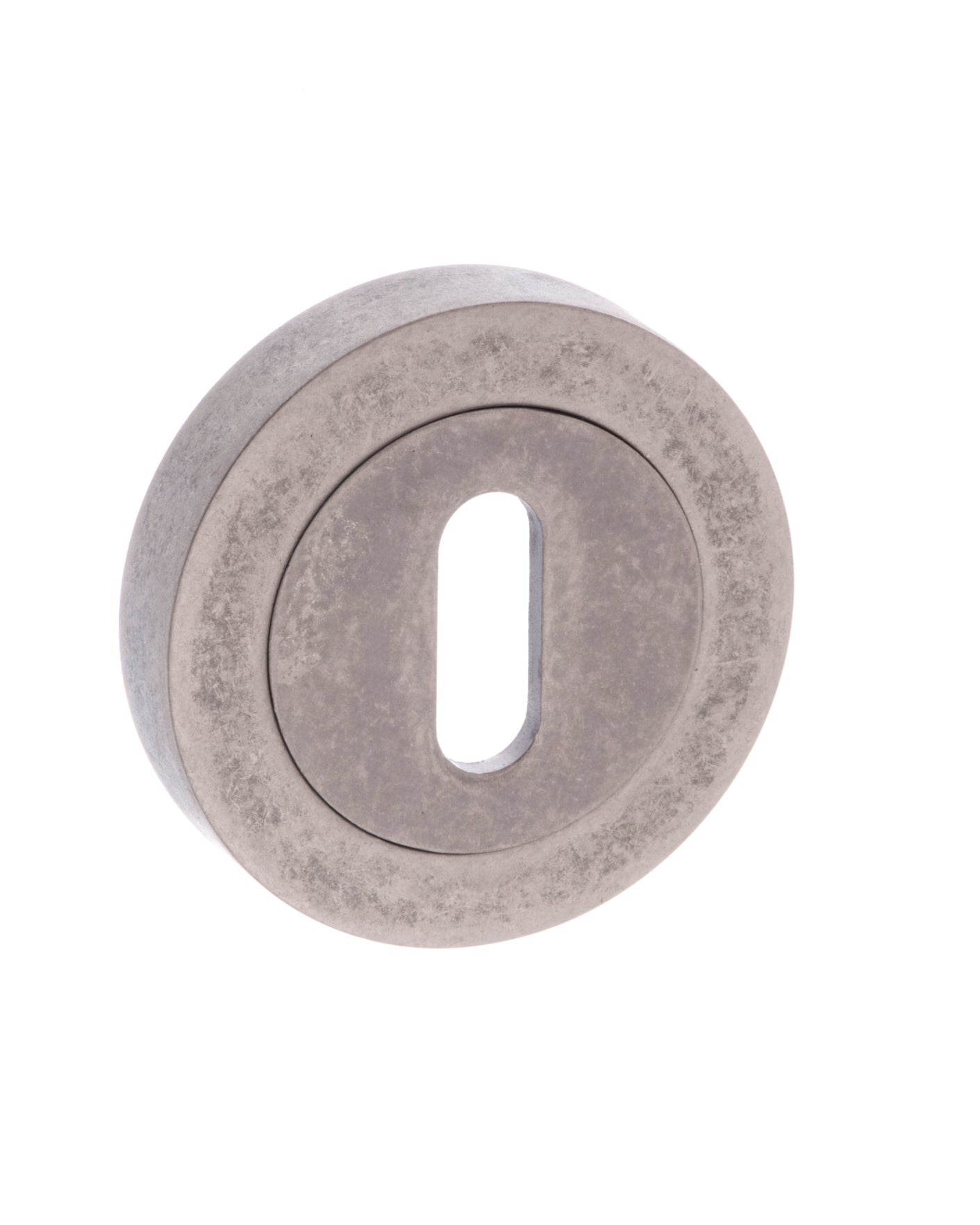 Old English Key Escutcheon - Distressed Silver