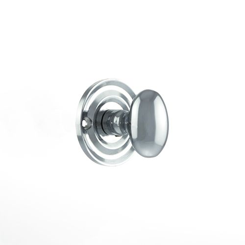 Old English Solid Brass Oval WC Turn and Release - Polished Chrome