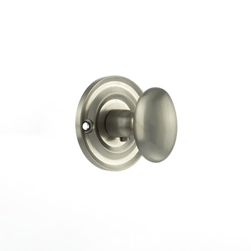 Old English Solid Brass Oval WC Turn and Release - Satin Nickel