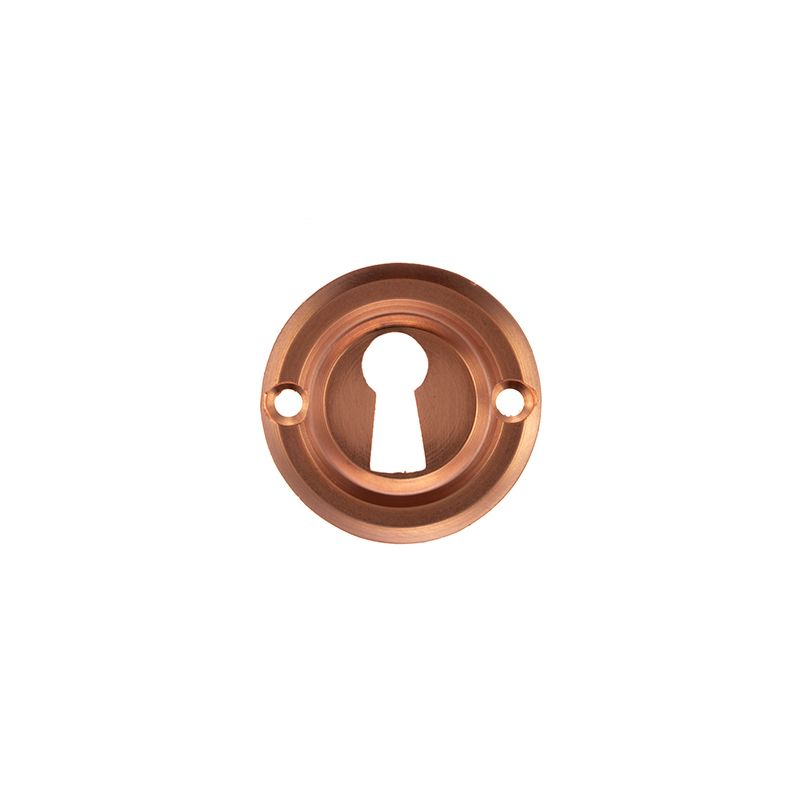 Old English Solid Brass Open Key Hole Escutcheon - Urban Satin Copper