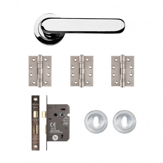 Deanta Parga Mortice Kit - Polished Chrome