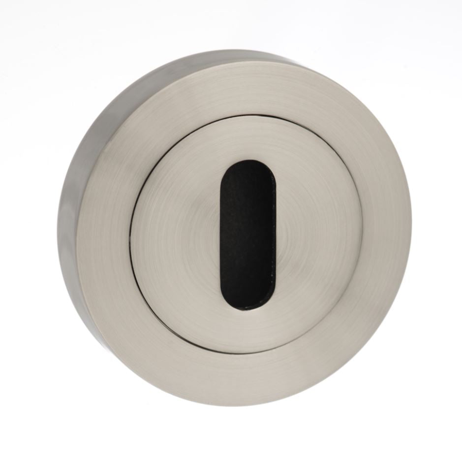 STATUS Key Escutcheon on Round Rose - Satin Nickel