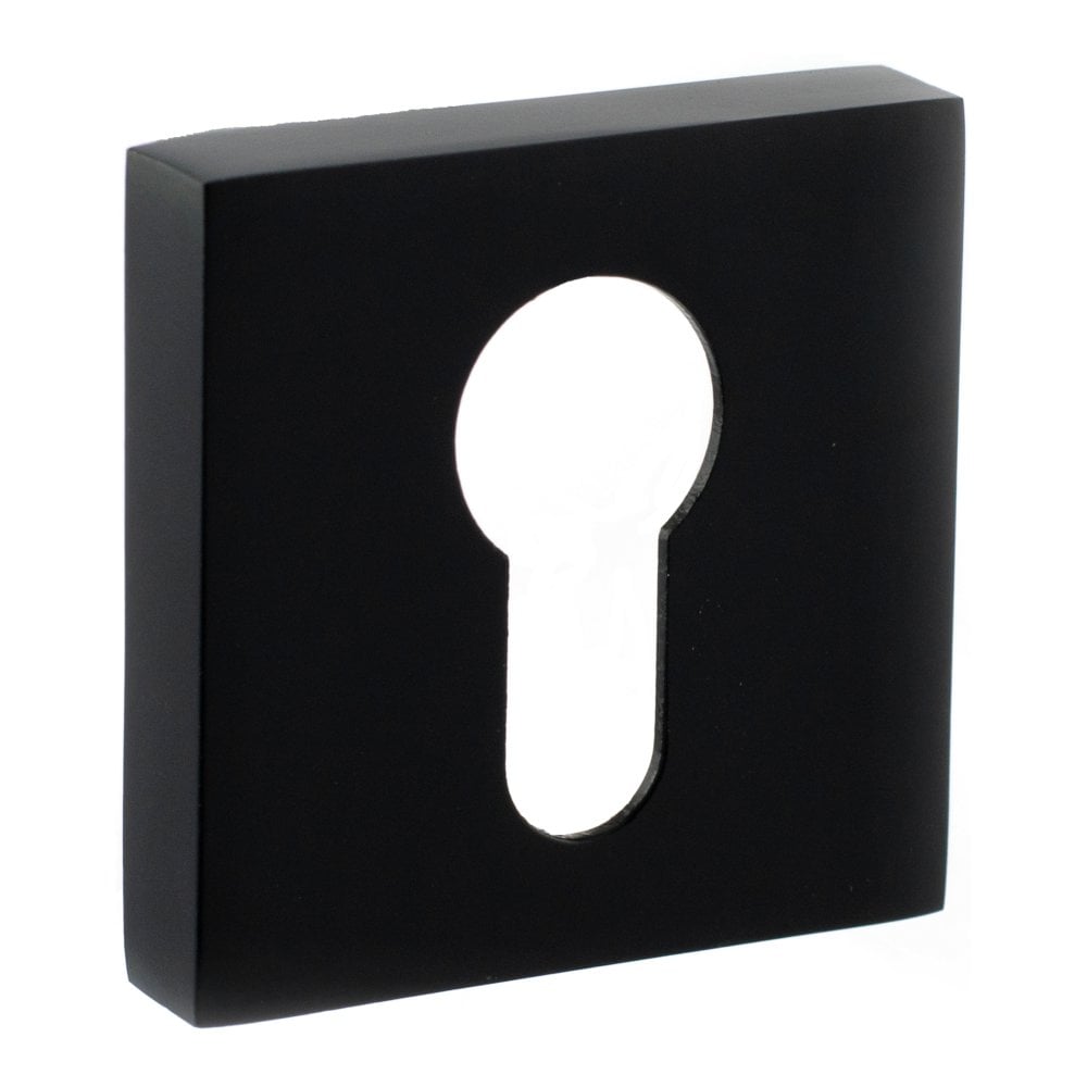 STATUS Euro Escutcheon on S4 Square Rose - Matt Black
