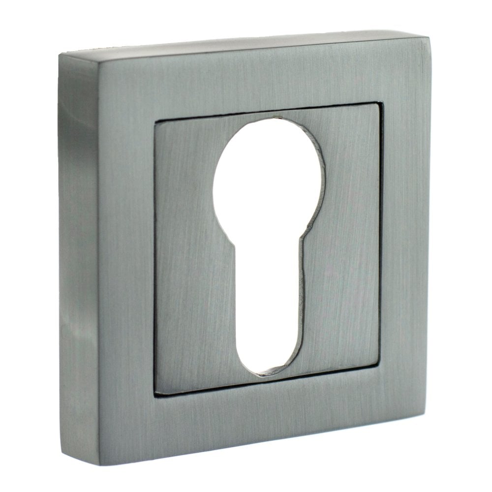 STATUS Key Escutcheon on S4 Square Rose - Satin Chrome