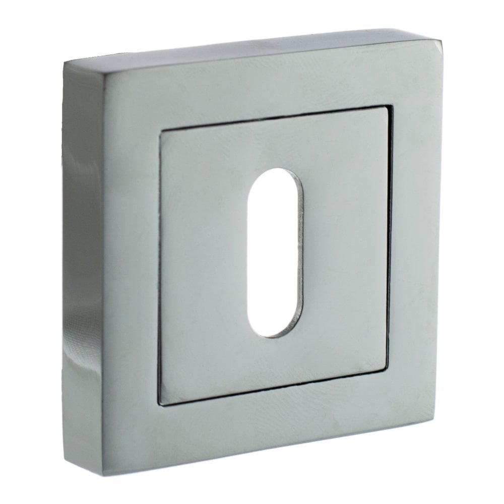 STATUS Key Escutcheon on S4 Square Rose - Polished Chrome
