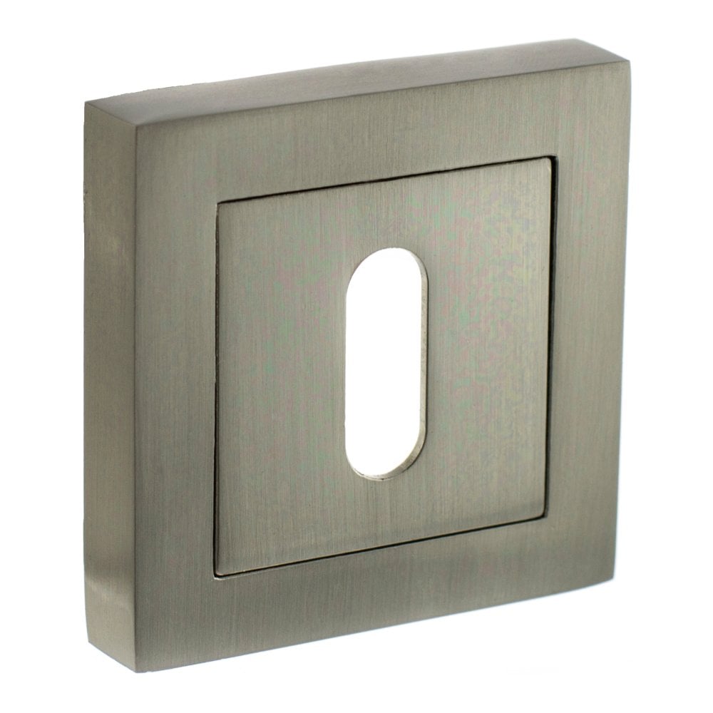 STATUS Key Escutcheon on S4 Square Rose - Satin Nickel