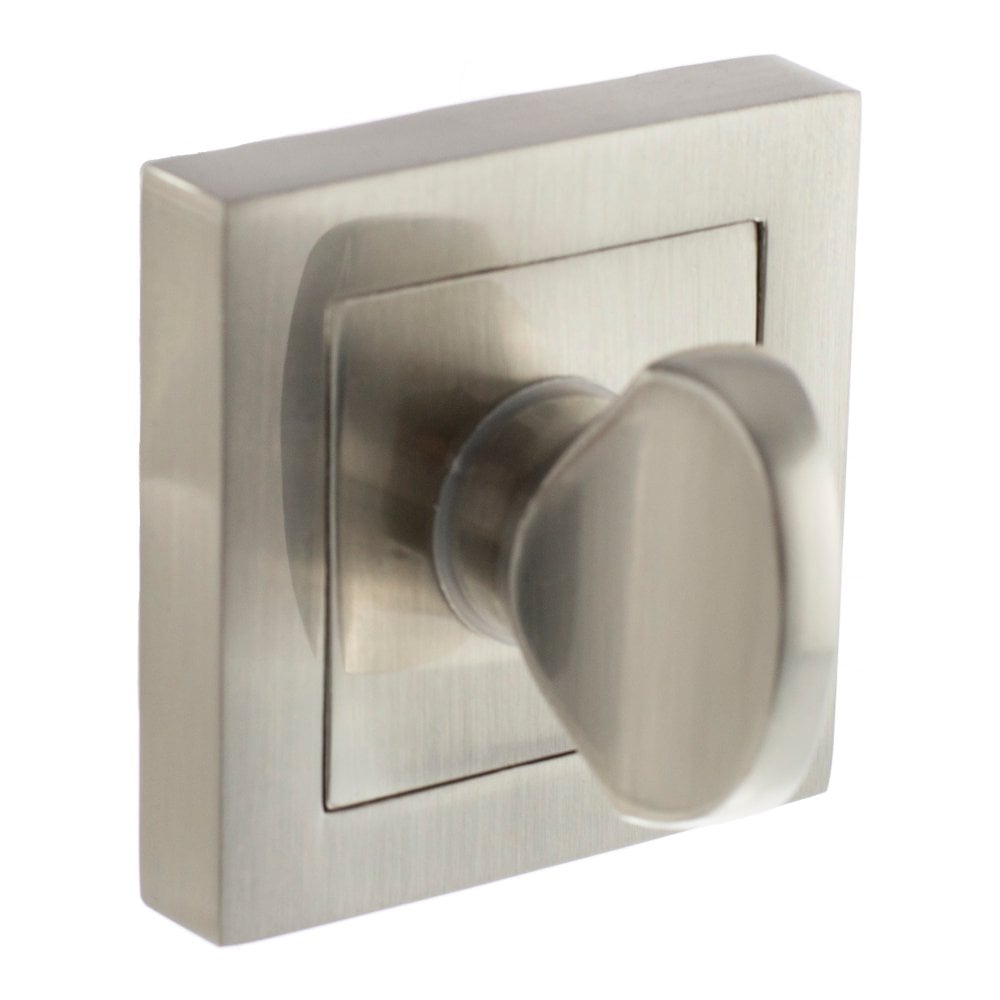 STATUS WC Turn and Release on S4 Square Rose - Satin Nickel