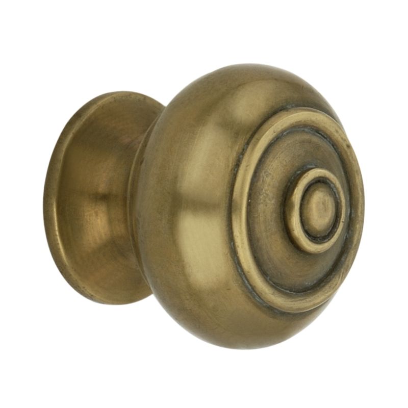 Spira Brass Beehive Cupboard Door Knob (32mm OR 40mm), Aged Brass -  SB2301AB from Door Handle Company