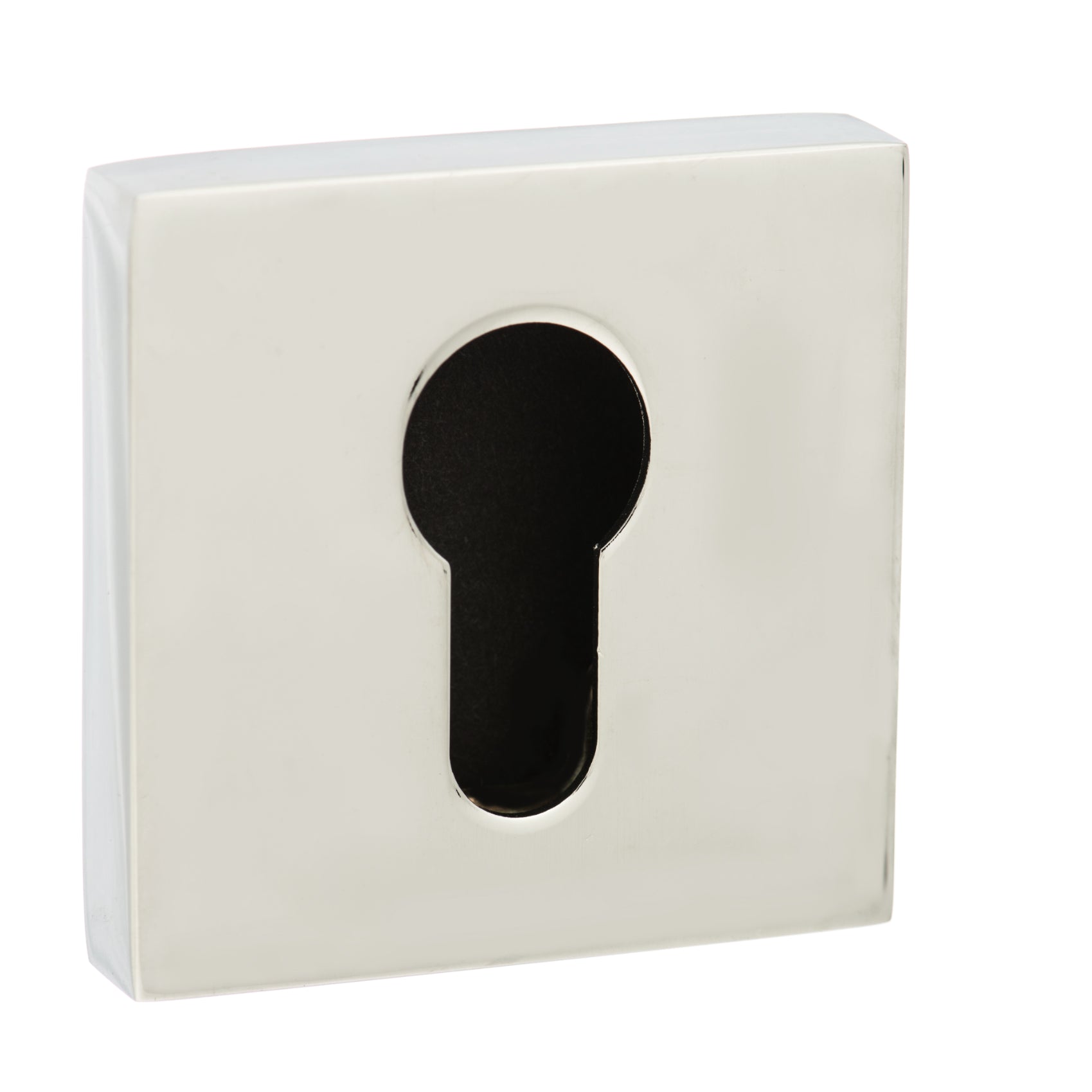 Senza Pari Euro Escutcheon on Flush Square Rose - Polished Chrome