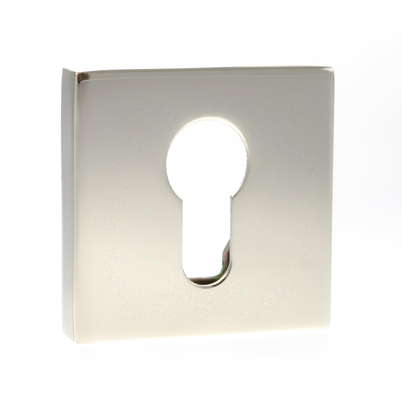 Senza Pari Euro Escutcheon on Flush Square Rose - Polished Nickel