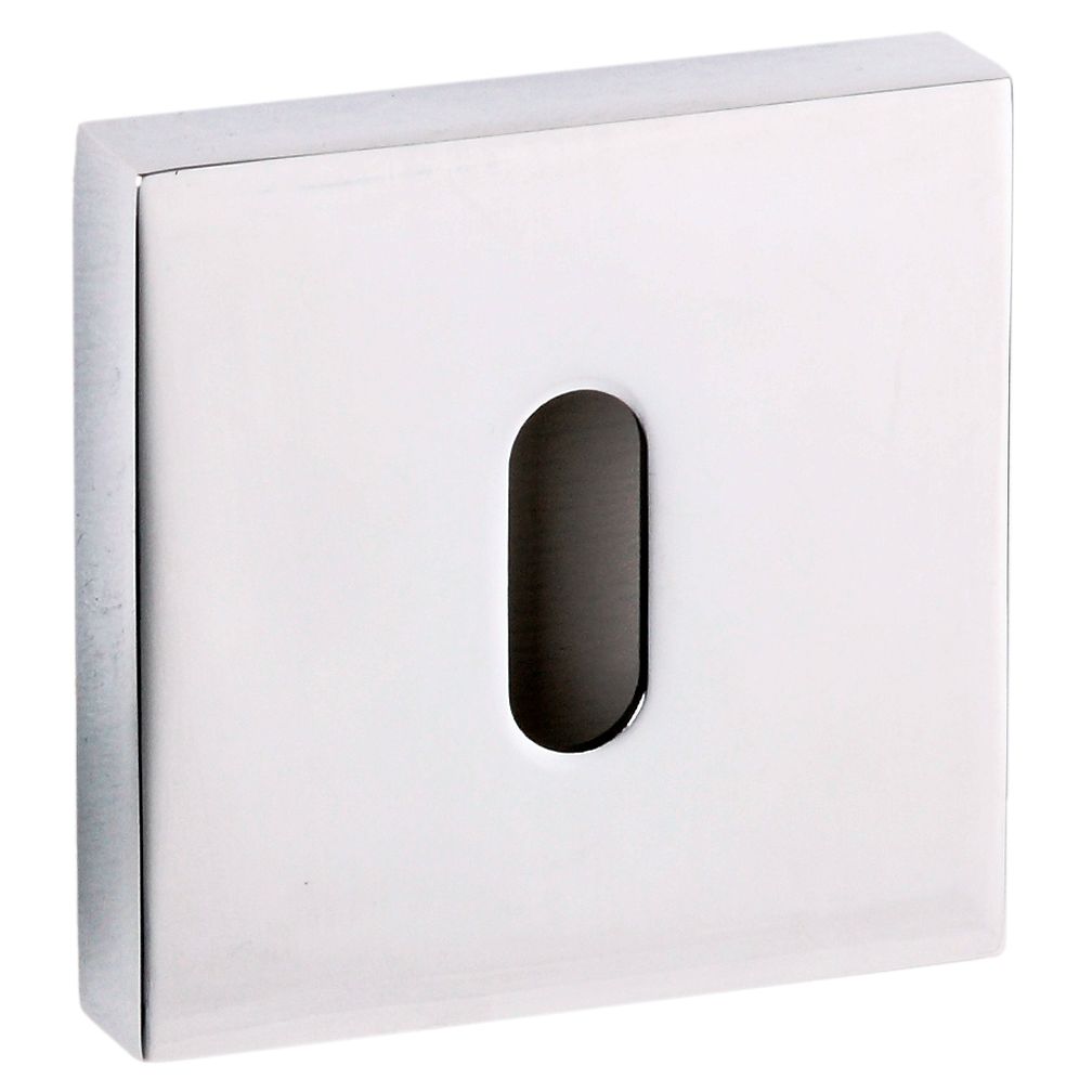 Senza Pari Key Escutcheon on Flush Square Rose - Polished Chrome
