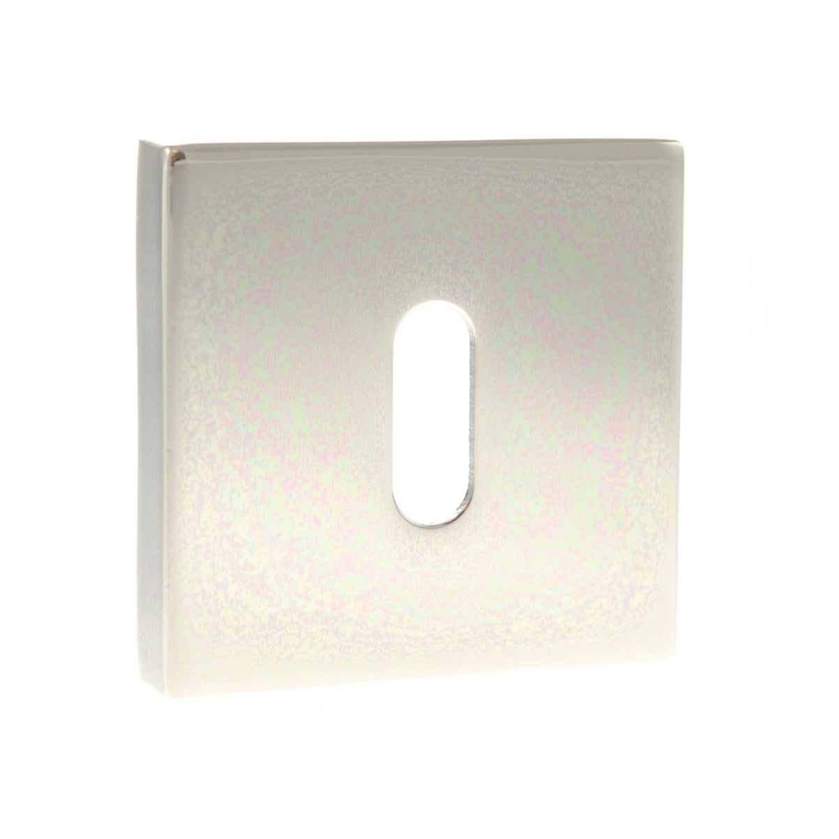 Senza Pari Key Escutcheon on Flush Square Rose - Polished Nickel