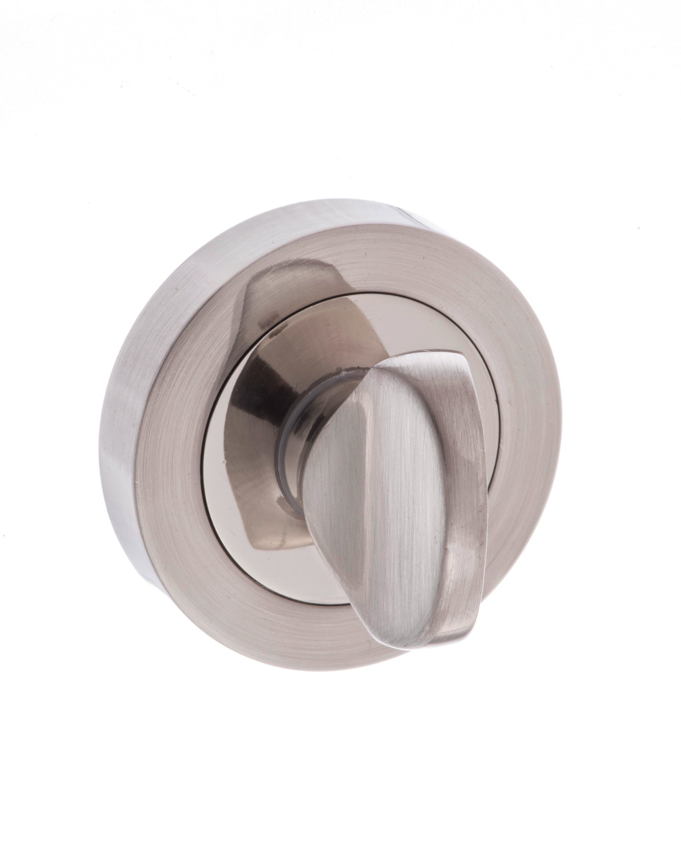 Senza Pari WC Turn and Release on Round Rose - Satin Nickel/Polished Nickel